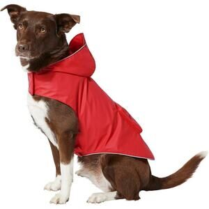 NEW Kong Packable Dog Rain Coat Jacket with Hood RED Size Medium  17"-20"
